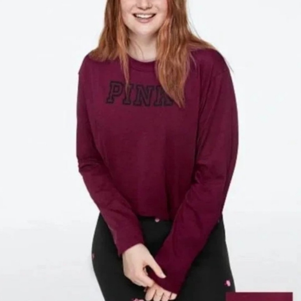 PINK Victoria's Secret Red Maroon Crop Top